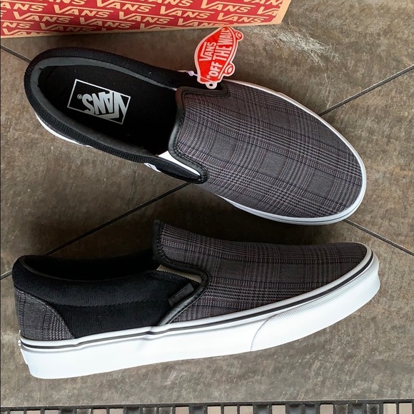 vans slip on suiting black